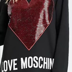 Love Moschino Sequin Heart Logo Sweatshirt
